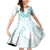 Aloha Lei Onaona Family Matching Off Shoulder Short Dress and Hawaiian Shirt Teal Hawaiian Tribal Pattern