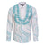 Aloha Lei Onaona Family Matching Puletasi and Hawaiian Shirt Teal Hawaiian Tribal Pattern