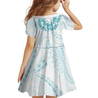 Aloha Lei Onaona Family Matching Short Sleeve Bodycon Dress and Hawaiian Shirt Teal Hawaiian Tribal Pattern