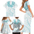Aloha Lei Onaona Family Matching Short Sleeve Bodycon Dress and Hawaiian Shirt Teal Hawaiian Tribal Pattern