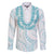 Aloha Lei Onaona Family Matching Short Sleeve Bodycon Dress and Hawaiian Shirt Teal Hawaiian Tribal Pattern