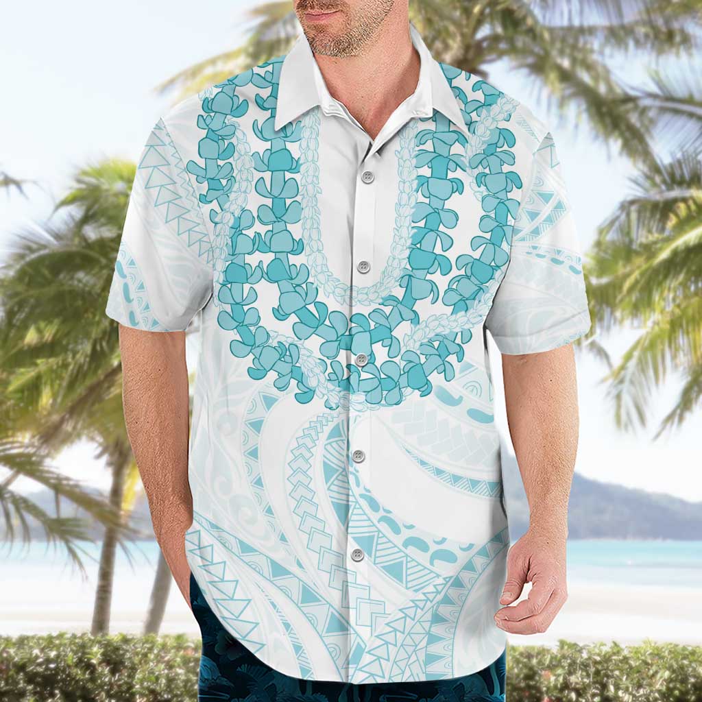 Aloha Lei Onaona Hawaiian Shirt Teal Hawaiian Tribal Pattern