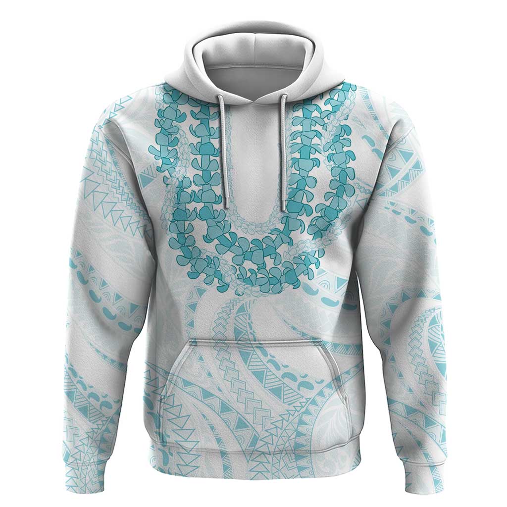 Aloha Lei Onaona Hoodie Teal Hawaiian Tribal Pattern