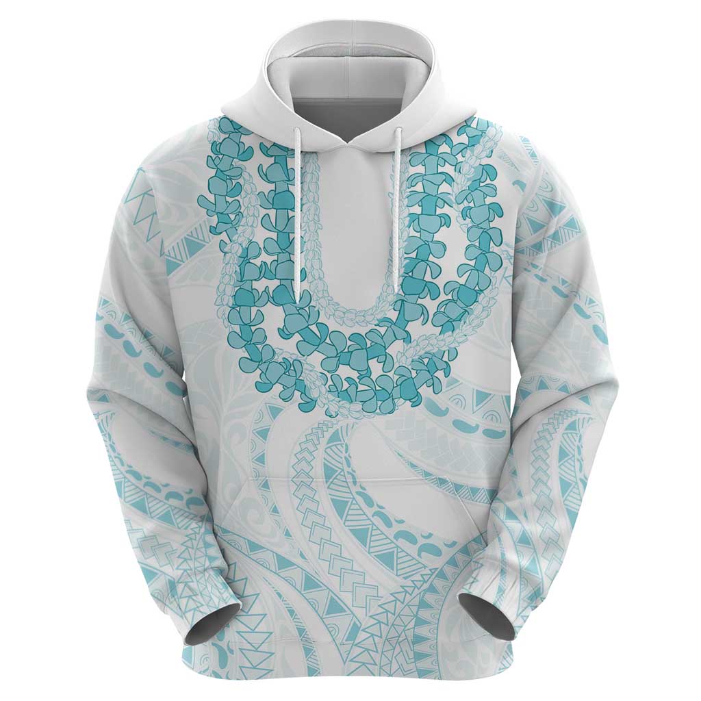 Aloha Lei Onaona Hoodie Teal Hawaiian Tribal Pattern