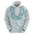 Aloha Lei Onaona Hoodie Teal Hawaiian Tribal Pattern