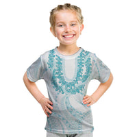 Aloha Lei Onaona Kid T Shirt Teal Hawaiian Tribal Pattern LT9 Teal - Polynesian Pride