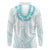 Aloha Lei Onaona Long Sleeve Polo Shirt Teal Hawaiian Tribal Pattern