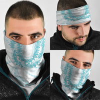 Aloha Lei Onaona Neck Gaiter Teal Hawaiian Tribal Pattern - Polynesian Pride