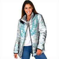 Aloha Lei Onaona Padded Jacket Teal Hawaiian Tribal Pattern - Polynesian Pride