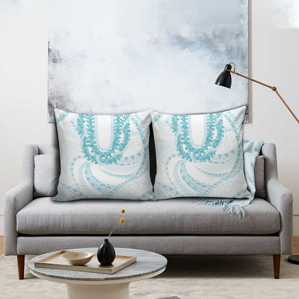 Aloha Lei Onaona Pillow Cover Teal Hawaiian Tribal Pattern - Polynesian Pride