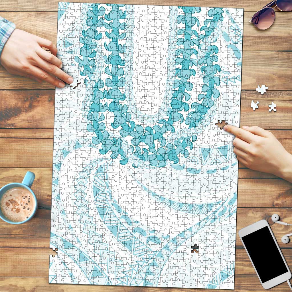 Aloha Lei Onaona Puzzle Teal Hawaiian Tribal Pattern - Polynesian Pride
