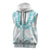 Aloha Lei Onaona Sleeveless Zip Hoodie Teal Hawaiian Tribal Pattern - Polynesian Pride
