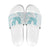 Aloha Lei Onaona Slide Sandals Teal Hawaiian Tribal Pattern - Polynesian Pride
