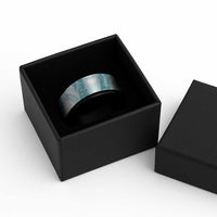 Aloha Lei Onaona Spinner Ring Teal Hawaiian Tribal Pattern - Polynesian Pride