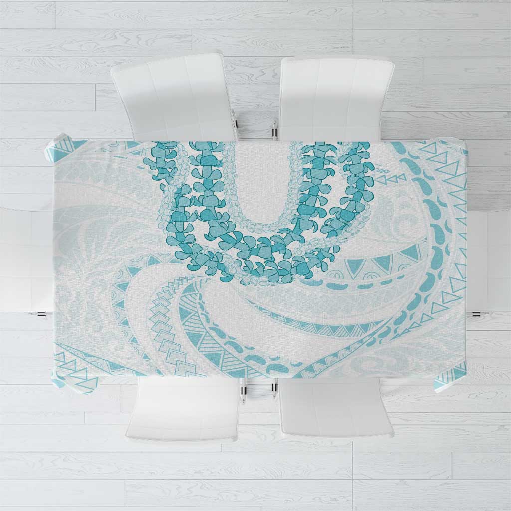 Aloha Lei Onaona Tablecloth Teal Hawaiian Tribal Pattern