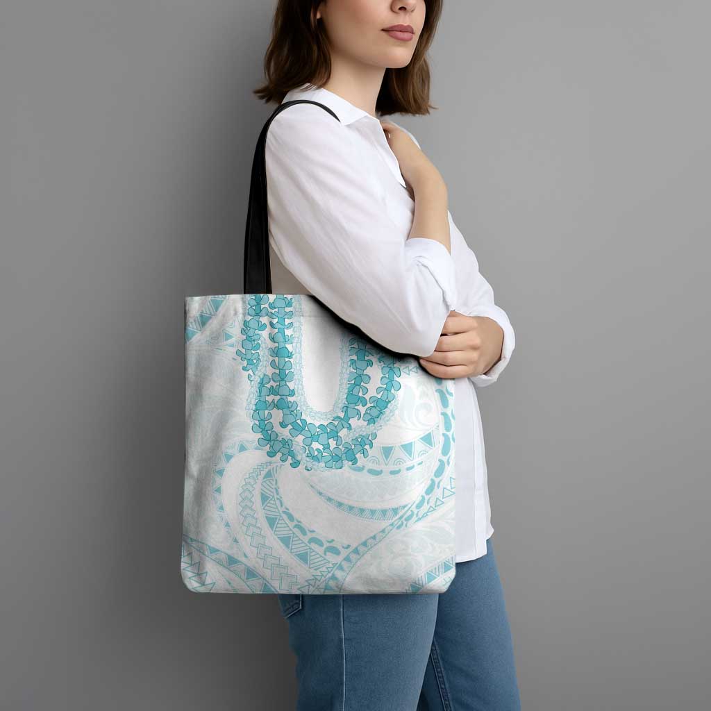 Aloha Lei Onaona Tote Bag Teal Hawaiian Tribal Pattern - Polynesian Pride