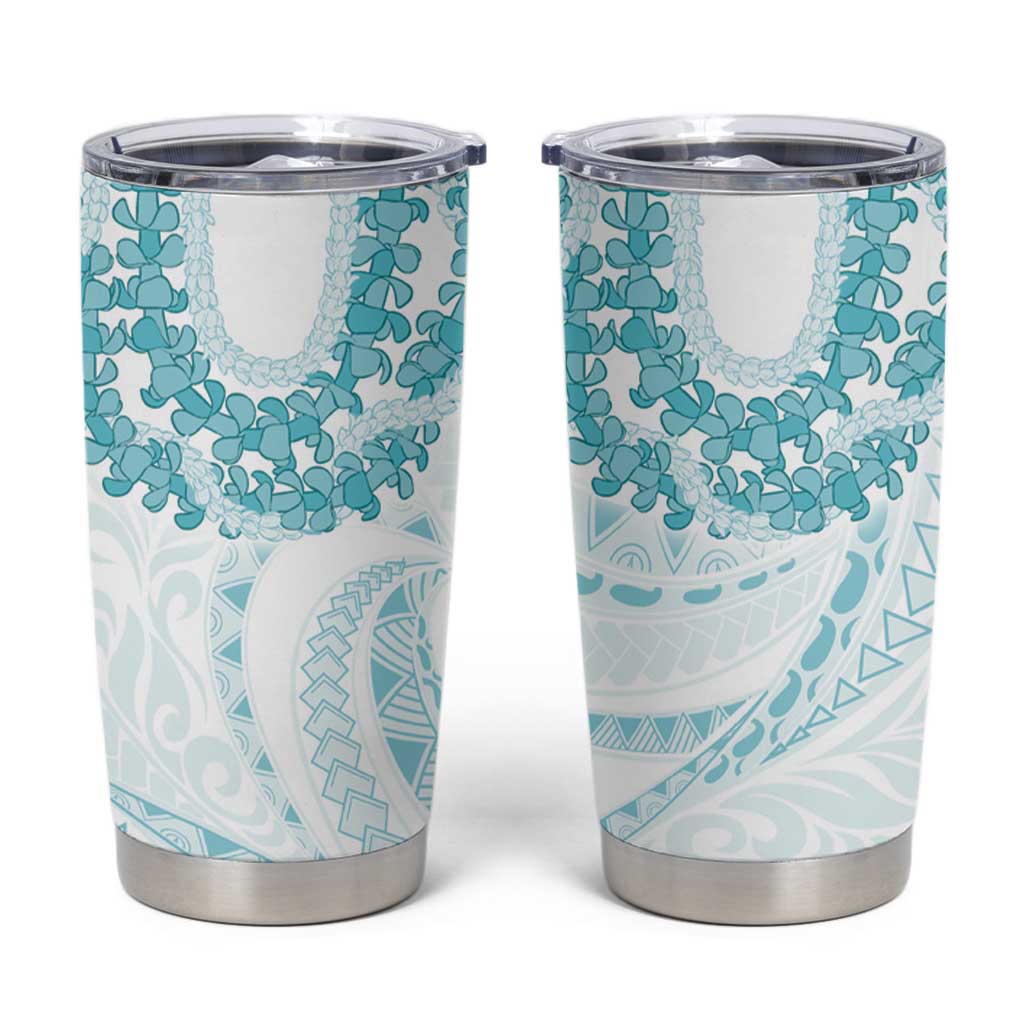 Aloha Lei Onaona Tumbler Cup Teal Hawaiian Tribal Pattern