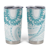 Aloha Lei Onaona Tumbler Cup Teal Hawaiian Tribal Pattern