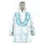 Aloha Lei Onaona Wearable Blanket Hoodie Teal Hawaiian Tribal Pattern