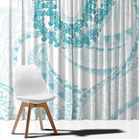 Aloha Lei Onaona Window Curtain Teal Hawaiian Tribal Pattern