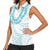 Aloha Lei Onaona Women Sleeveless Polo Shirt Teal Hawaiian Tribal Pattern