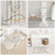 Aloha Lei Mikioi Bathroom Set Beige Polynesian Tribal Tatau Pattern - Polynesian Pride