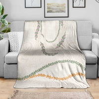 Aloha Lei Mikioi Blanket Beige Polynesian Tribal Tatau Pattern