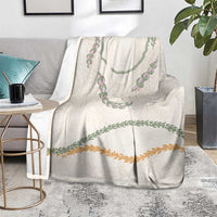 Aloha Lei Mikioi Blanket Beige Polynesian Tribal Tatau Pattern