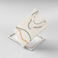 Aloha Lei Mikioi Canvas Wall Art Beige Polynesian Tribal Tatau Pattern