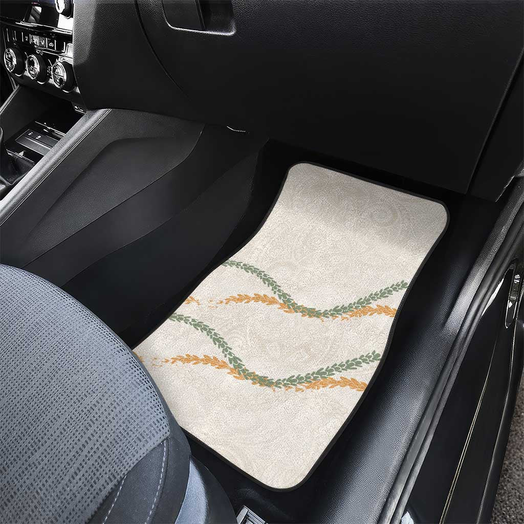 Aloha Lei Mikioi Car Mats Beige Polynesian Tribal Tatau Pattern