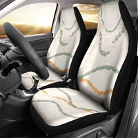 Aloha Lei Mikioi Car Seat Cover Beige Polynesian Tribal Tatau Pattern