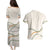 Aloha Lei Mikioi Couples Matching Puletasi and Hawaiian Shirt Beige Polynesian Tribal Tatau Pattern