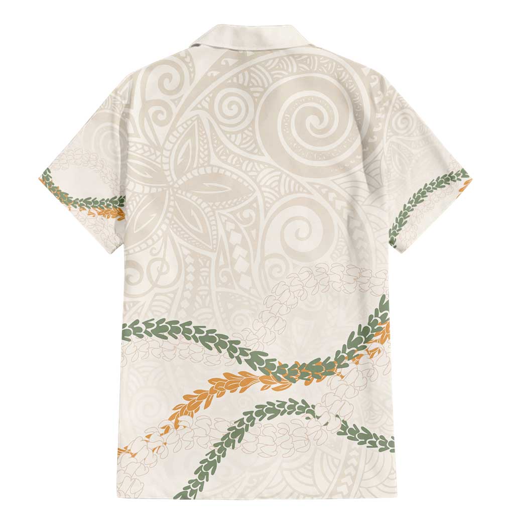 Aloha Lei Mikioi Family Matching Mermaid Dress and Hawaiian Shirt Beige Polynesian Tribal Tatau Pattern