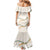 Aloha Lei Mikioi Family Matching Mermaid Dress and Hawaiian Shirt Beige Polynesian Tribal Tatau Pattern