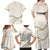 Aloha Lei Mikioi Family Matching Off Shoulder Maxi Dress and Hawaiian Shirt Beige Polynesian Tribal Tatau Pattern