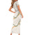 Aloha Lei Mikioi Family Matching Short Sleeve Bodycon Dress and Hawaiian Shirt Beige Polynesian Tribal Tatau Pattern