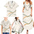 Aloha Lei Mikioi Family Matching Summer Maxi Dress and Hawaiian Shirt Beige Polynesian Tribal Tatau Pattern