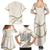 Aloha Lei Mikioi Family Matching Summer Maxi Dress and Hawaiian Shirt Beige Polynesian Tribal Tatau Pattern