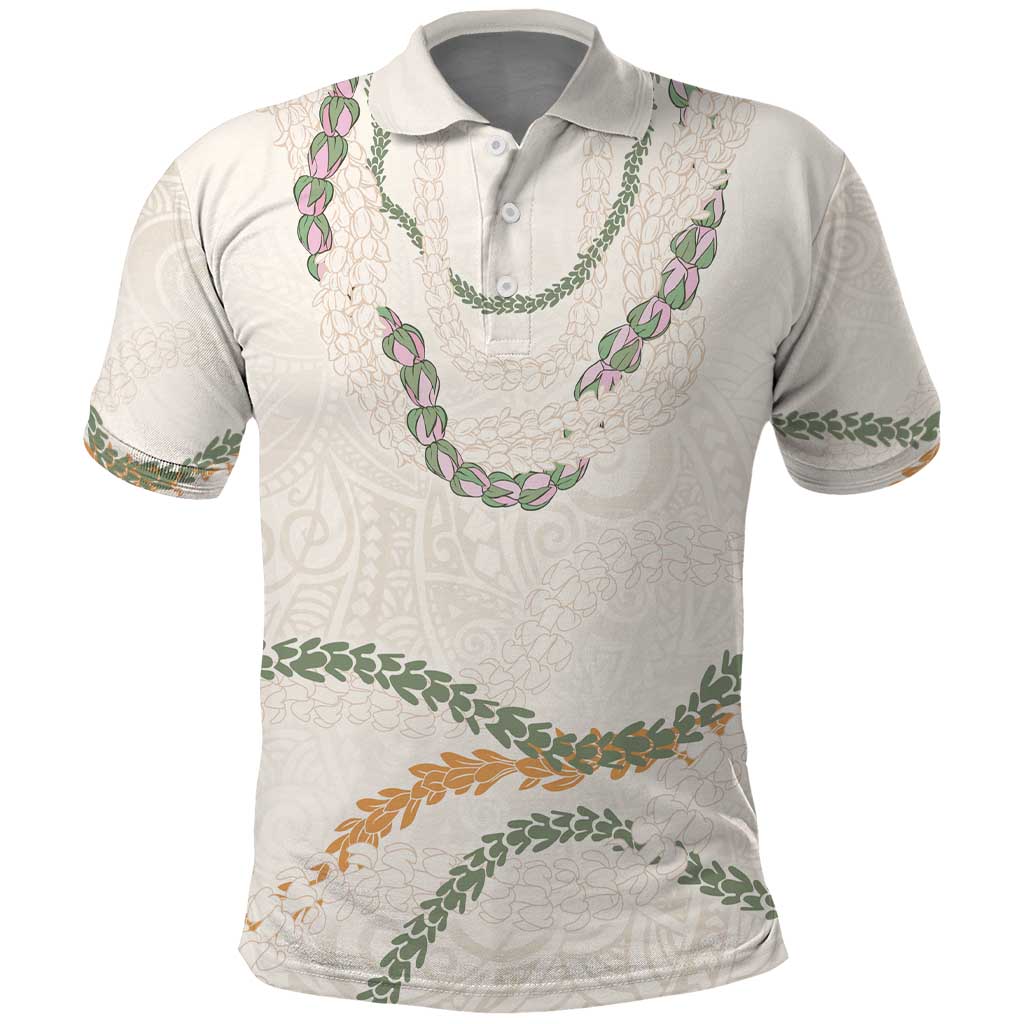 Aloha Lei Mikioi Polo Shirt Beige Polynesian Tribal Tatau Pattern LT9 Beige - Polynesian Pride