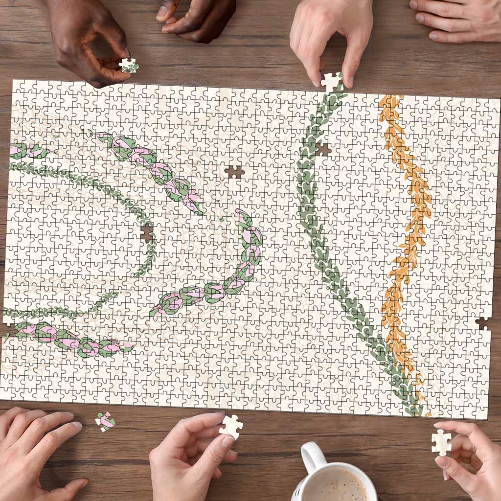 Aloha Lei Mikioi Puzzle Beige Polynesian Tribal Tatau Pattern - Polynesian Pride