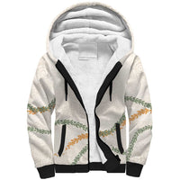Aloha Lei Mikioi Sherpa Hoodie Beige Polynesian Tribal Tatau Pattern