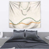 Aloha Lei Mikioi Tapestry Beige Polynesian Tribal Tatau Pattern