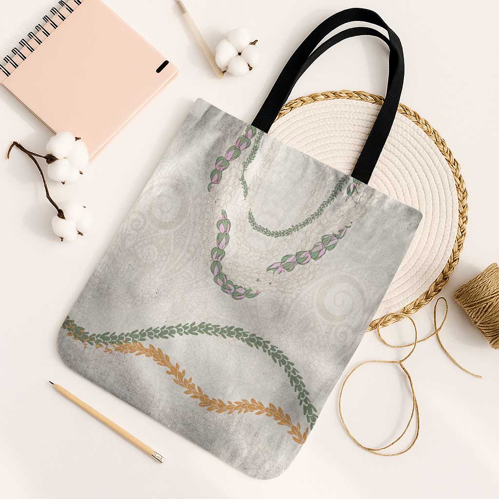 Aloha Lei Mikioi Tote Bag Beige Polynesian Tribal Tatau Pattern - Polynesian Pride