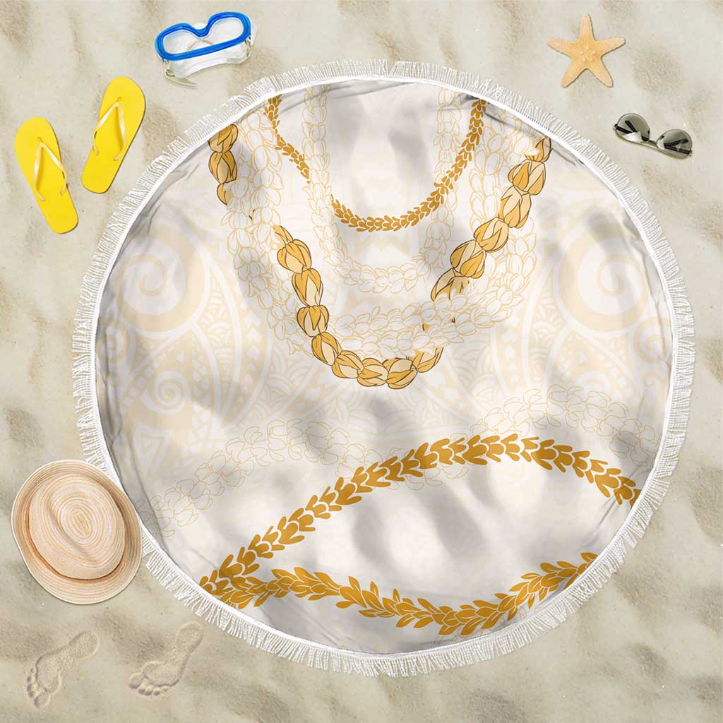 Aloha Lei Mikioi Beach Blanket Gold Polynesian Tribal Tatau Pattern