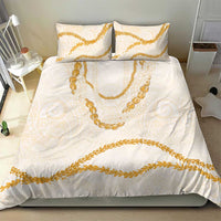 Aloha Lei Mikioi Bedding Set Gold Polynesian Tribal Tatau Pattern