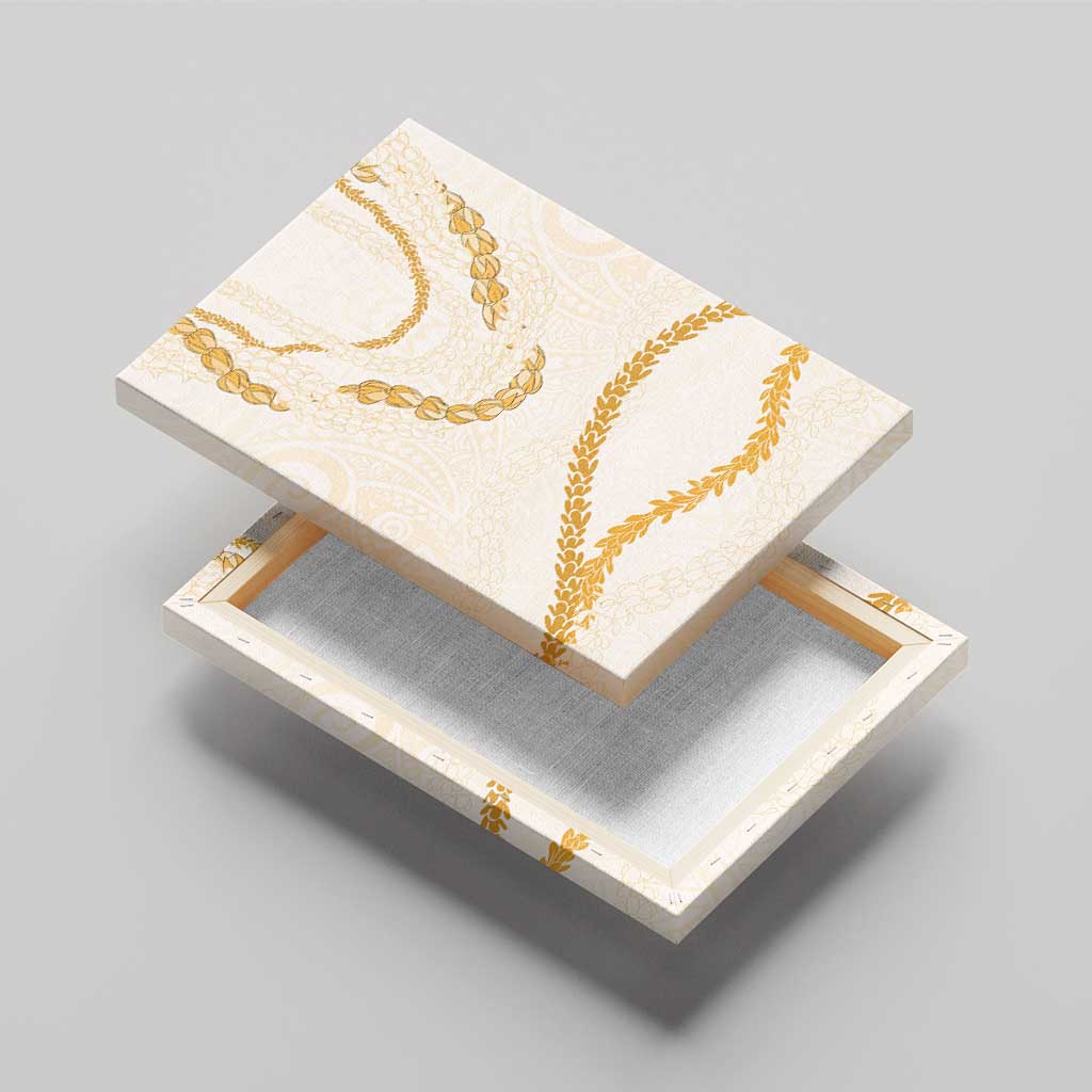 Aloha Lei Mikioi Canvas Wall Art Gold Polynesian Tribal Tatau Pattern