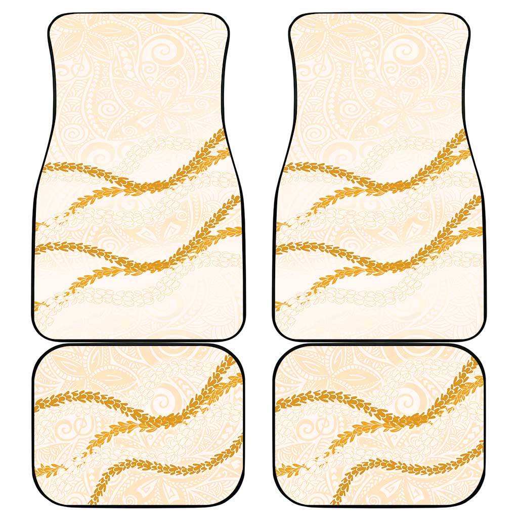 Aloha Lei Mikioi Car Mats Gold Polynesian Tribal Tatau Pattern