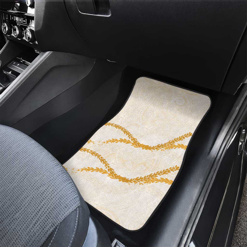 Aloha Lei Mikioi Car Mats Gold Polynesian Tribal Tatau Pattern