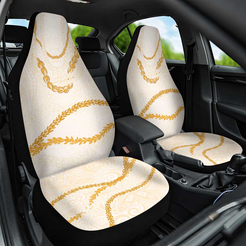 Aloha Lei Mikioi Car Seat Cover Gold Polynesian Tribal Tatau Pattern