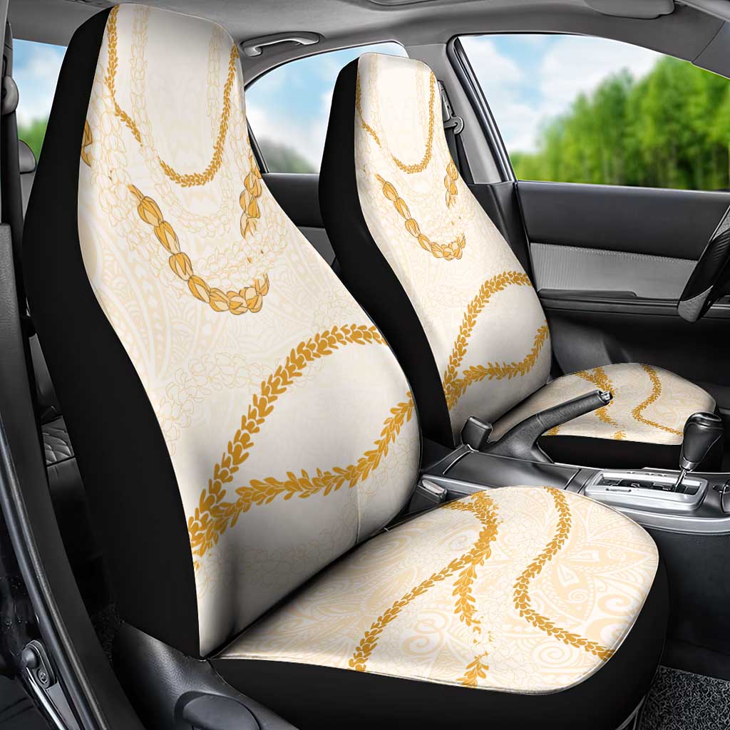 Aloha Lei Mikioi Car Seat Cover Gold Polynesian Tribal Tatau Pattern